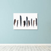 Mooie Blue Jay Feathers Canvas Afdruk (Insitu (Houten vloer))