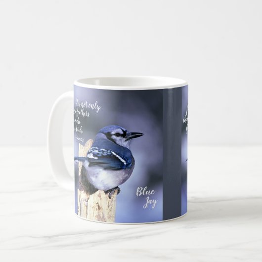 Mooie Blue Jay Fine Feathers Quote Koffiemok (Voorkant links)