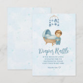 Mooie Blue Mobile babybedje Luiers Lotery Informatiekaartje (Voorkant / Achterkant)