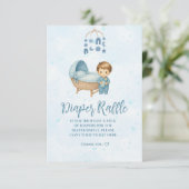 Mooie Blue Mobile babybedje Luiers Lotery Informatiekaartje (Staand voorkant)