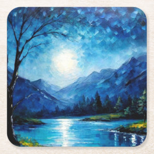 Mooie Blue Mountains Square papier Onderzetter