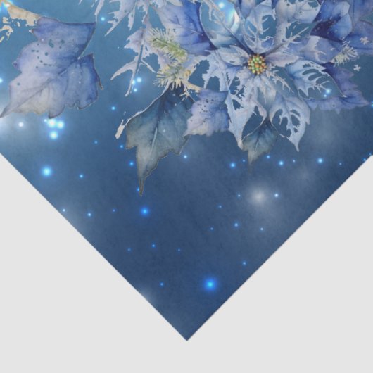 Mooie Blue Poinsettias & Zee Schildpad Decoupage Tissuepapier (Detail)