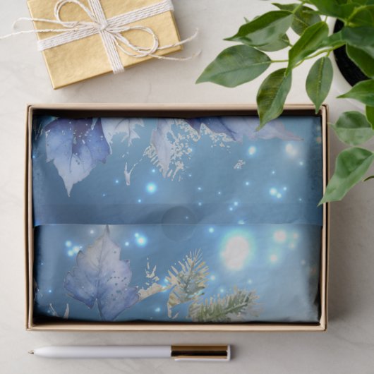 Mooie Blue Poinsettias & Zee Schildpad Decoupage Tissuepapier (Geschenk)