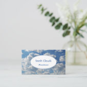 Mooie Blue Sky Clouds Trendy Elegant Spiritueel Visitekaartje (Staand voorkant)