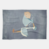 Mooie Blue Stork Baby shower Party Decor Theedoek (Horizontaal)