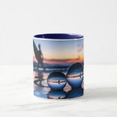 Mooie Blue Surfer Lensball Sunset Mok (Midden)