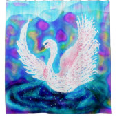 Mooie Blue White Swan Fantasy Douchegordijn (Voorkant)