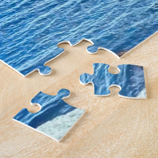 Mooie Blue Zee Foto Azure Sky Retirement Legpuzzel (Zijkant)
