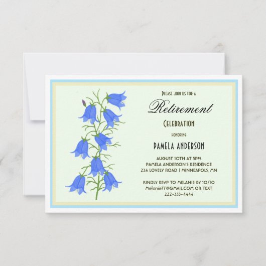 Mooie Bluebells Pensioen Uitnodigingskaart Kaart (Voorkant)