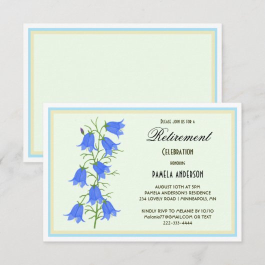 Mooie Bluebells Retirement Invitation Kaart (Voorkant / Achterkant)