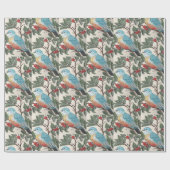 Mooie Bluebird Cherries laat Blauwgroen Gift Wrap  Cadeaupapier (Vlak)