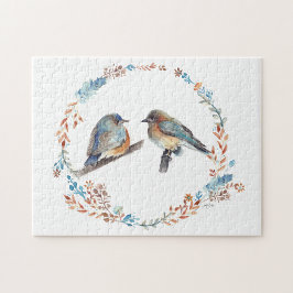 Mooie Bluebird Couple Art Legpuzzel