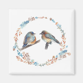Mooie Bluebird Couple Art Magneet