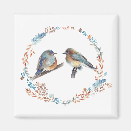 Mooie Bluebird Couple Art Magneet (Voorkant)