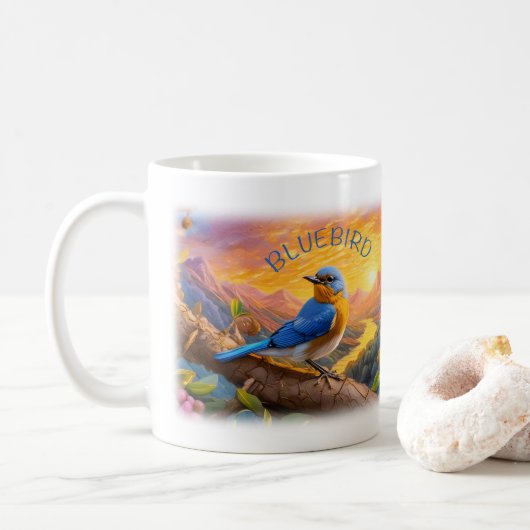 Mooie Bluebird Koffiemok (Met donut)