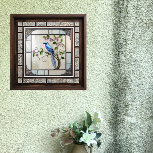 Mooie Bluebird op Flowering Vine Tegeltje