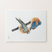 Mooie Bluebird Paar Waterverf Kunst Legpuzzel (Horizontaal)