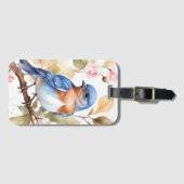 Mooie Bluebird Waterverf schilderij Bagagelabel (Voorkant (horizontaal))