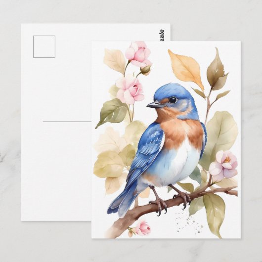 Mooie Bluebird Waterverf schilderij Briefkaart (Voorkant / Achterkant)