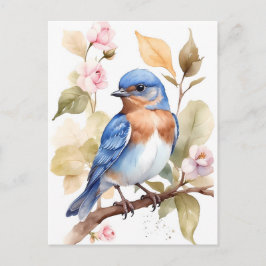 Mooie Bluebird Waterverf schilderij Briefkaart