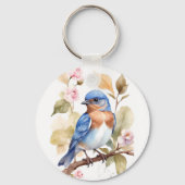 Mooie Bluebird Waterverf schilderij Sleutelhanger (Achterkant)