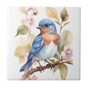 Mooie Bluebird Waterverf schilderij Tegeltje
