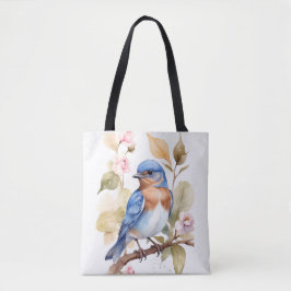 Mooie Bluebird Waterverf schilderij Tote Bag