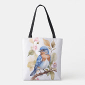 Mooie Bluebird Waterverf schilderij Tote Bag (Achterkant)