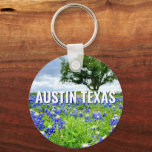 Mooie Bluebonnets Austin Texas Fotografie Sleutelhanger<br><div class="desc">Een prachtige foto van Austin Texas bluebonnets in een veld van natuur maakt een  sleutelhanger cadeau voor een Texaan die houdt van wilde bloemen. Het is de staatsbloem en brengt grote trots.</div>