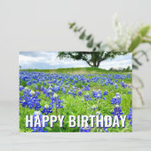 Mooie Bluebonnets Foto Happy Birthday Kaart (Staand voorkant)