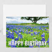 Mooie Bluebonnets Foto Happy Birthday Kaart (Voorkant / Achterkant)