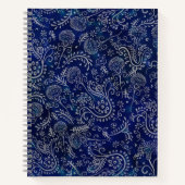 Mooie Blues Boho Batik Botanicals Notitieboek (Voorkant)