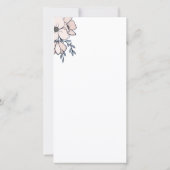 Mooie Blush & Blauwe Bloemen Trouw Dank Je Bedankkaart (Achterkant)