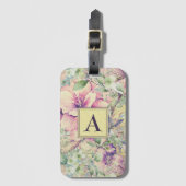  mooie blush bloemen bagagelabel (Voorkant (verticaal))