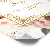 Mooie blush bloemen met gouden accenten op maat poster (Hoek)