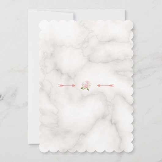 Mooie Blush Bloemenmeisje Doop Calligrafie Kaart (Achterkant)