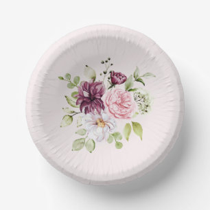 Mooie Blush Bloemige Verjaardagsfeestje voor Baby  Papieren Kommen