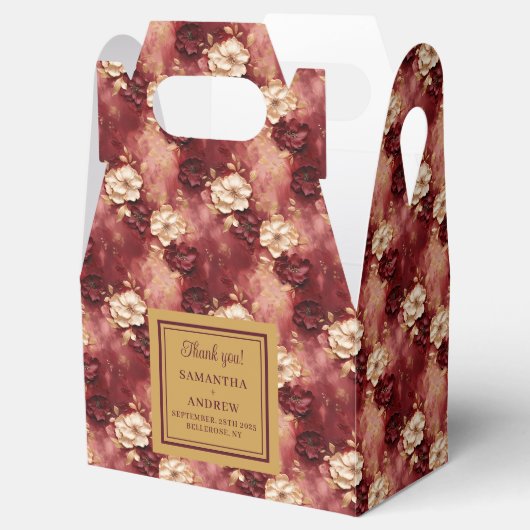 Mooie Blush Bourgogne Gold bruiloft Bedankt Box Bedankdoosjes (Geopend)