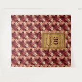 Mooie Blush Bourgogne Goud 30ste Verjaardag Banner Wandkleed (Voorkant (horizontaal))