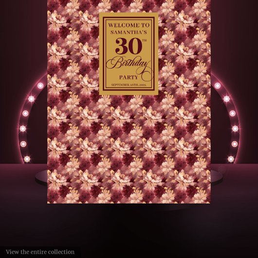 Mooie Blush Bourgogne Goud 30ste Verjaardag Tapest Wandkleed