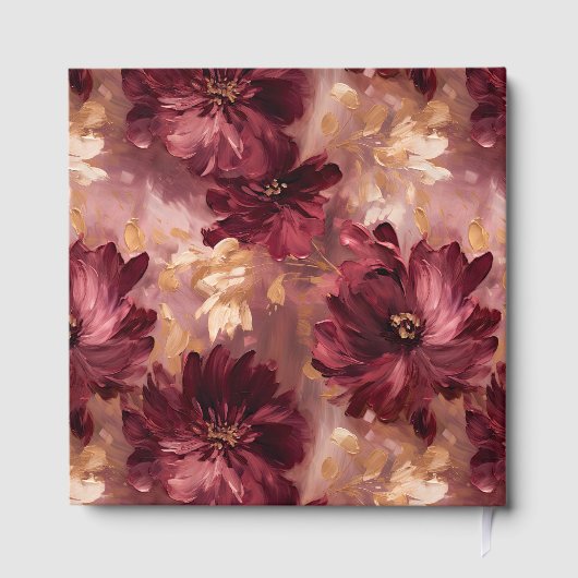 Mooie Blush Bourgondië Gouden Boho bruiloft Gastenboek (Achterkant)