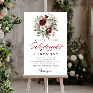 Mooie Blush Bourgondié Ongestöpseld Ceremoniebord Poster
