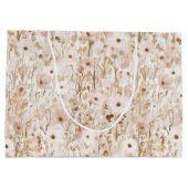 Mooie Blush Bruine Bloemige Bruiloftsontvangst Groot Cadeauzakje (Achterkant)