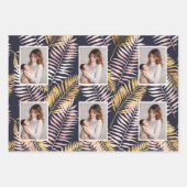 Mooie Blush en Blue Photo Holiday Inpakpapier Vel (Voorkant 3)