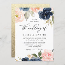 Mooie 'Blush' en 'Navy Floral Spring Wedding'