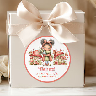 Mooie Blush Fee Bloemen Verjaardag Dank Je Ronde Sticker