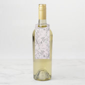 Mooie Blush Floral Monogram Sketched Wedding Flessenhanger (Op fles)