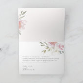 Mooie Blush Floral Quinceanera dank u Bedankkaart (Binnen)