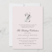 Mooie Blush Floral 'Z' Monogram op zak Kaart (Voorkant)