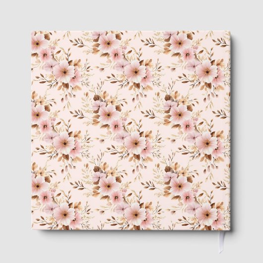 Mooie Blush Gold Boho bruiloft gastenboek Keepsake (Achterkant)